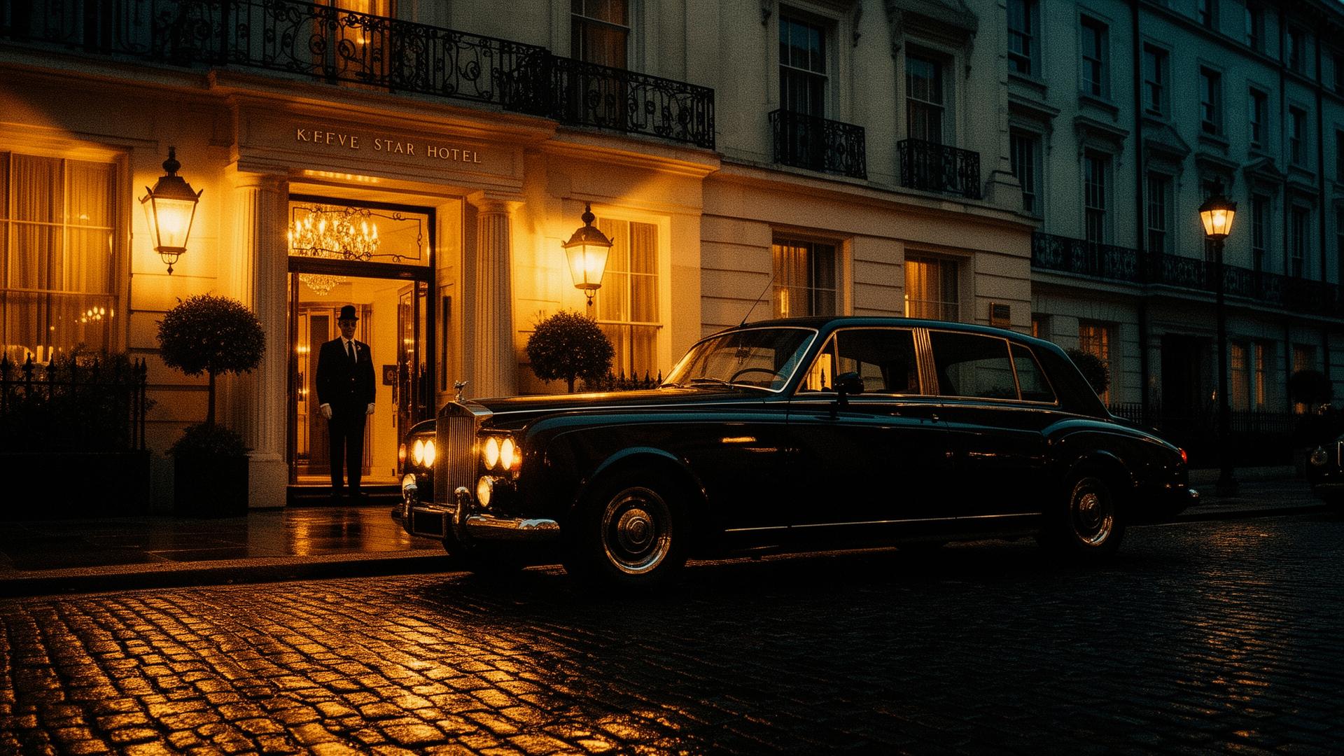 Luxury Rolls-Royce at a five-star Mayfair hotel